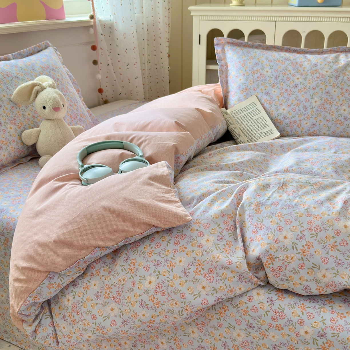 91家纺网 家纺一手货源 找家纺 典雅家纺 2026新款12868全棉纯棉印花四件套 樱芝