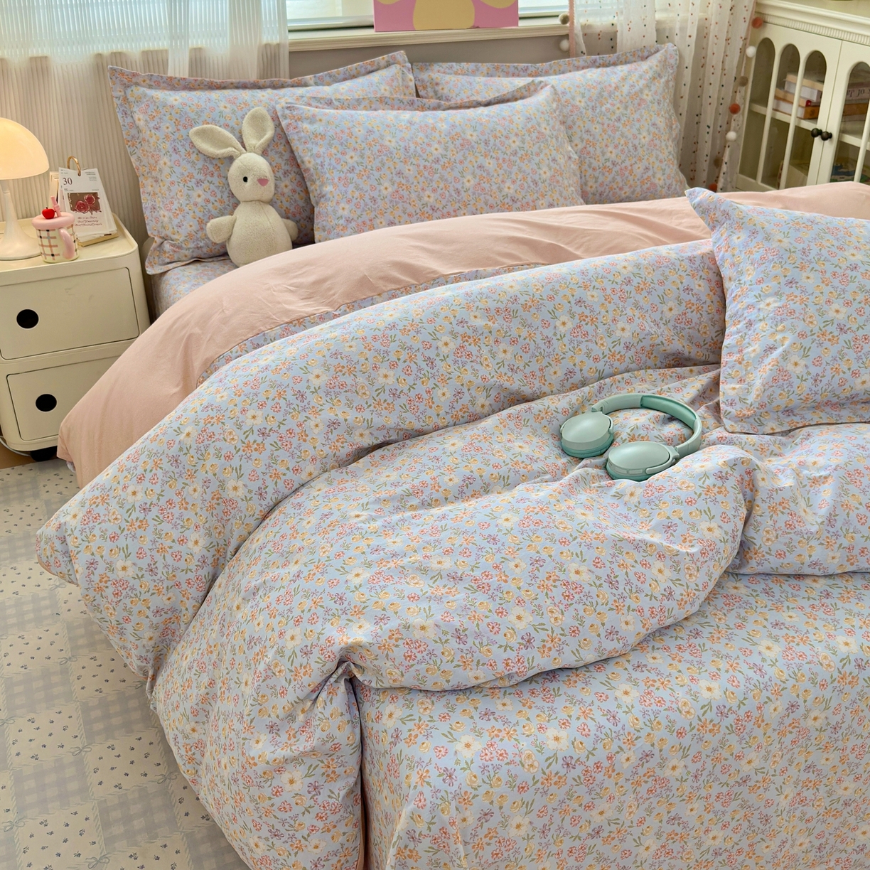 91家纺网 家纺一手货源 找家纺 典雅家纺 2026新款12868全棉纯棉印花四件套 樱芝