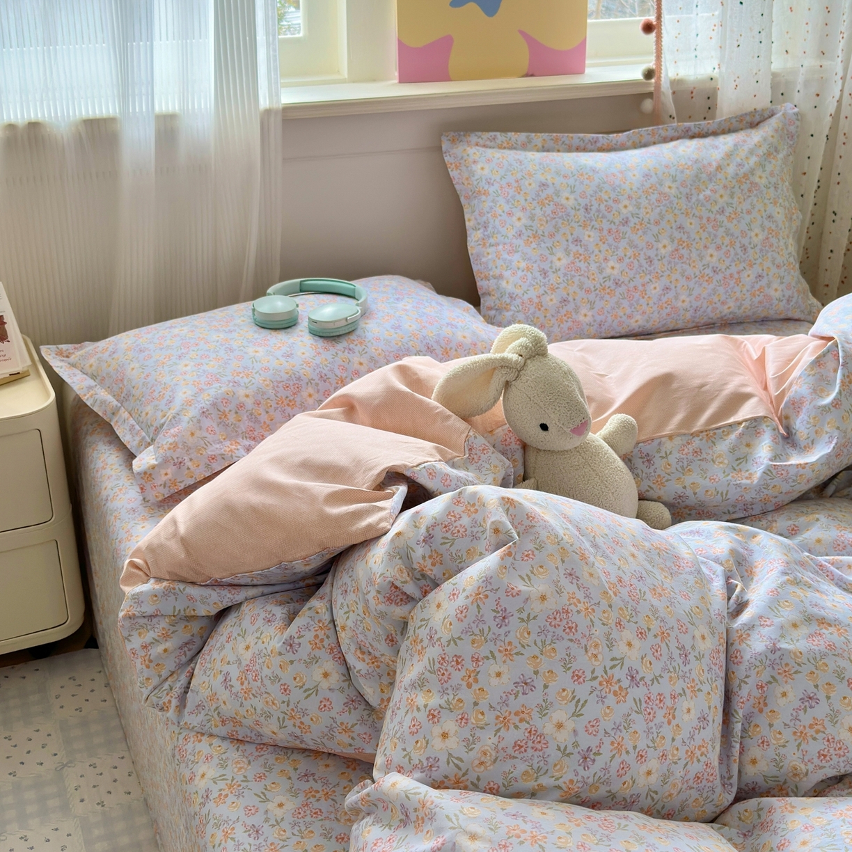 91家纺网 家纺一手货源 找家纺 典雅家纺 2026新款12868全棉纯棉印花四件套 樱芝