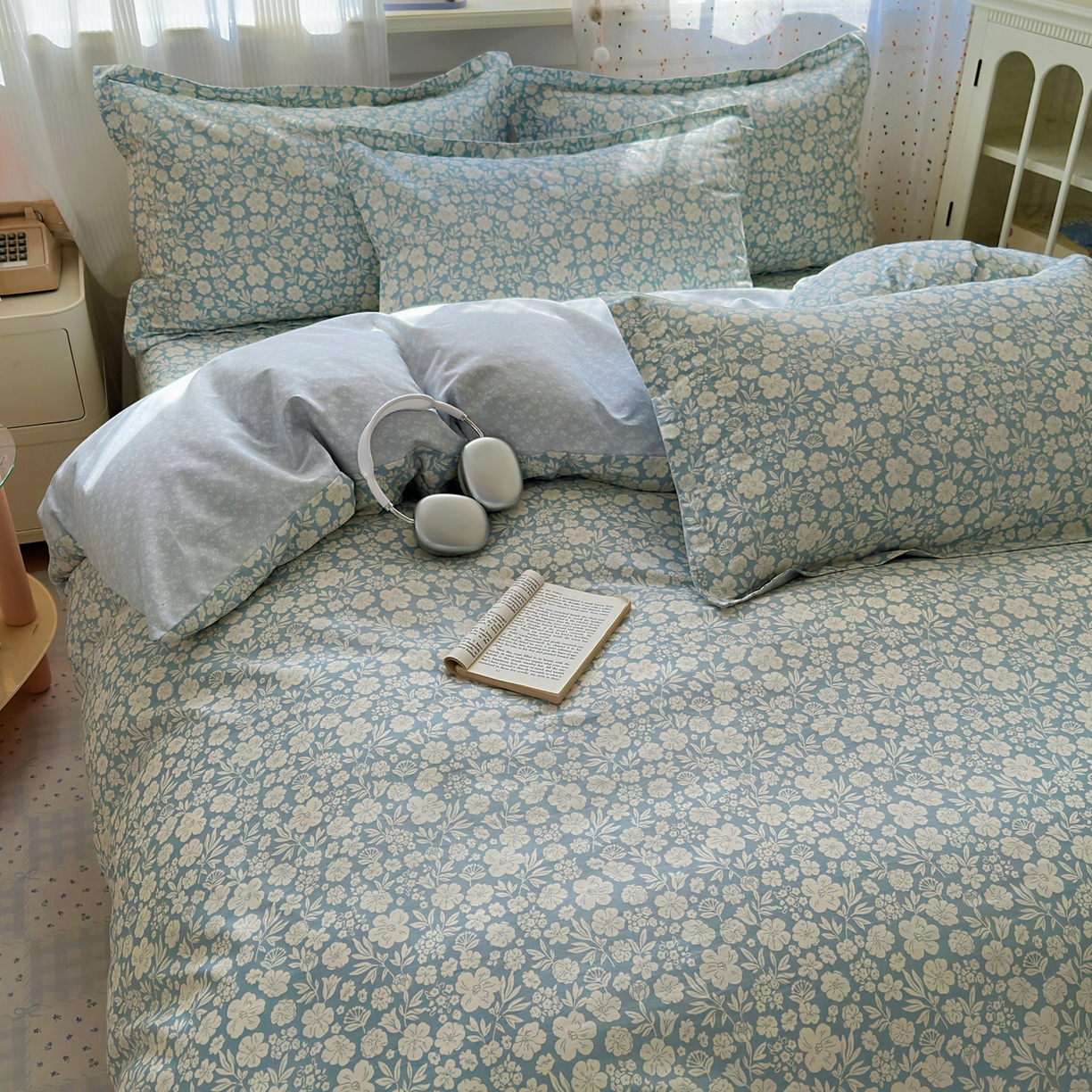 91家纺网 家纺一手货源 找家纺 典雅家纺 2026新款12868全棉纯棉印花四件套 云夕