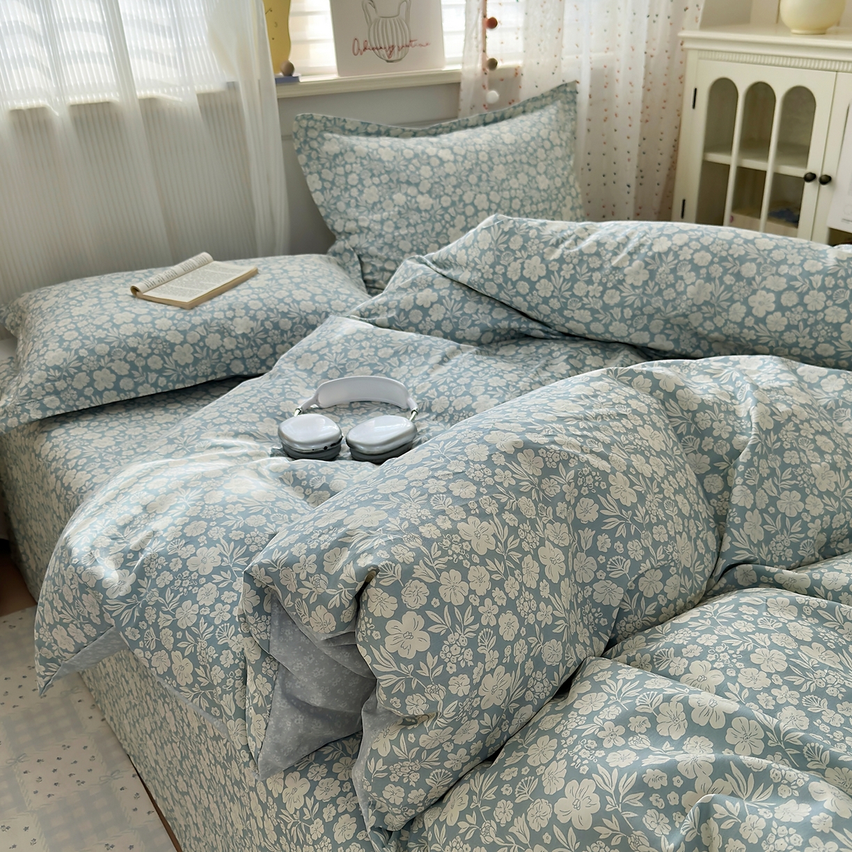 91家纺网 家纺一手货源 找家纺 典雅家纺 2026新款12868全棉纯棉印花四件套 云夕