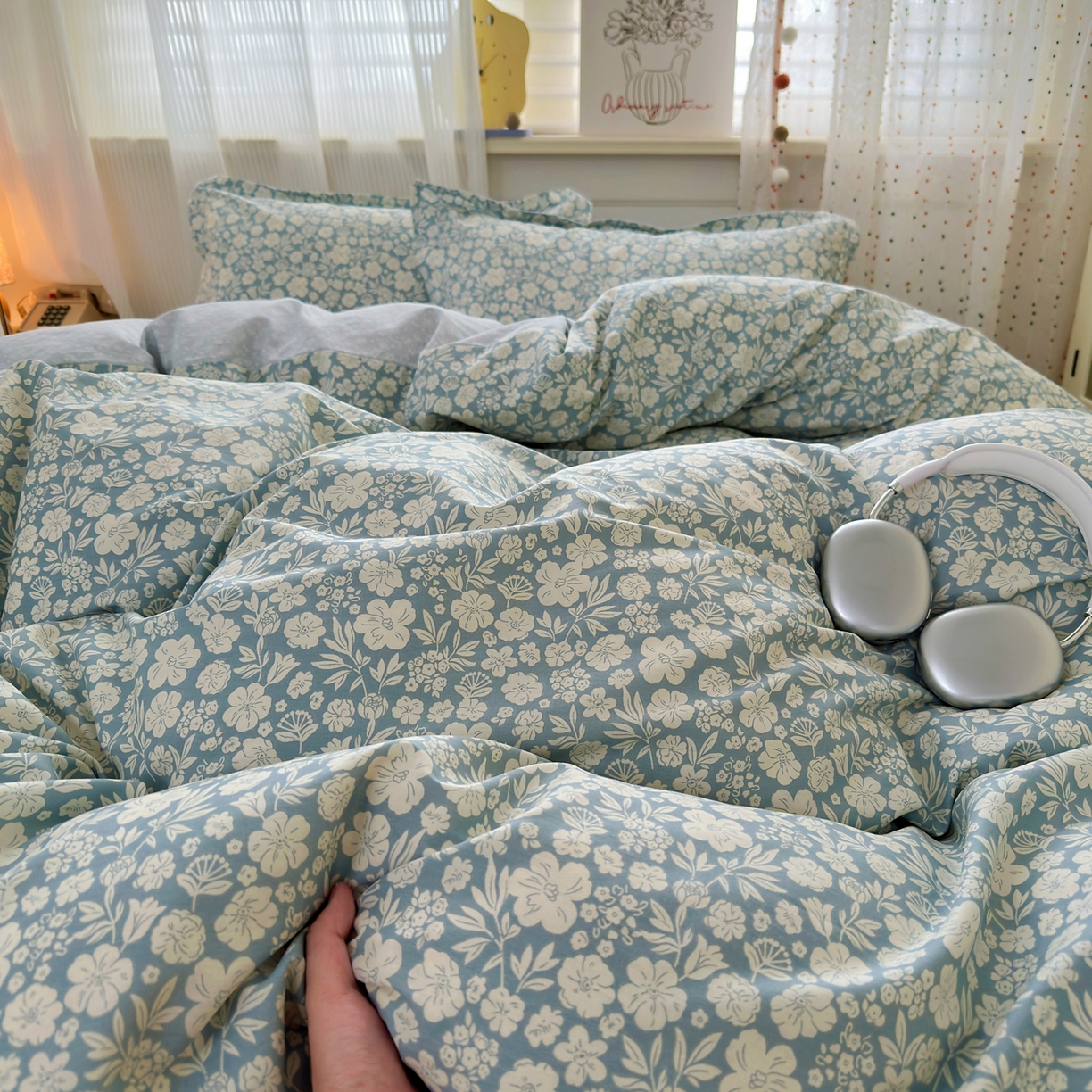 91家纺网 家纺一手货源 找家纺 典雅家纺 2026新款12868全棉纯棉印花四件套 云夕