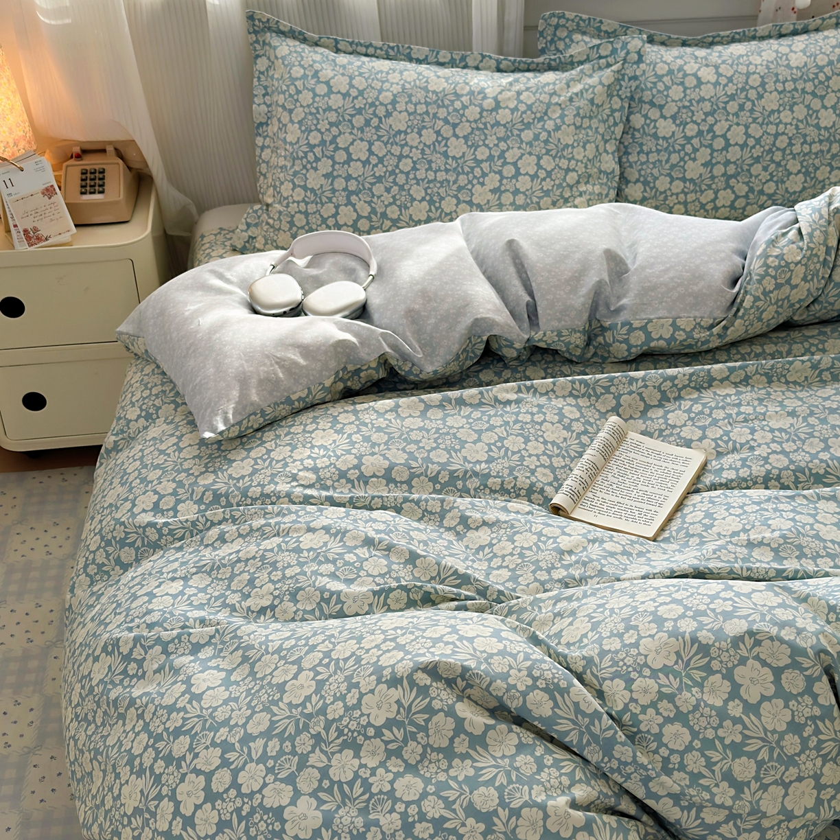 91家纺网 家纺一手货源 找家纺 典雅家纺 2026新款12868全棉纯棉印花四件套 云夕