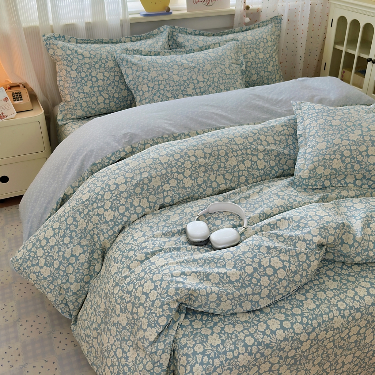 91家纺网 家纺一手货源 找家纺 典雅家纺 2026新款12868全棉纯棉印花四件套 云夕