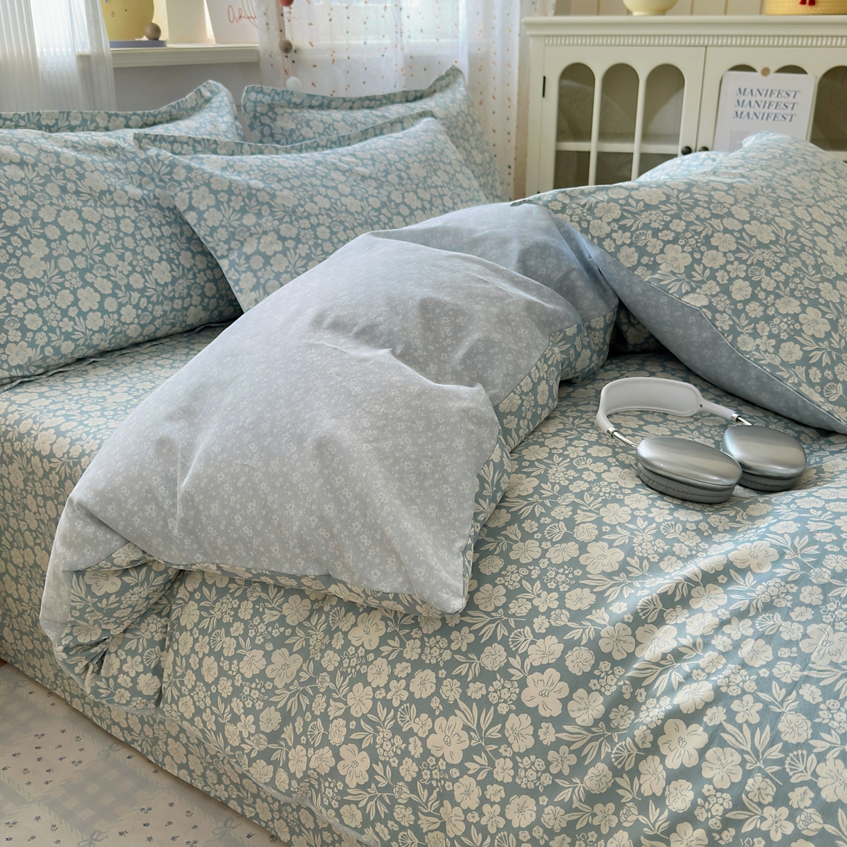 91家纺网 家纺一手货源 找家纺 典雅家纺 2026新款12868全棉纯棉印花四件套 云夕