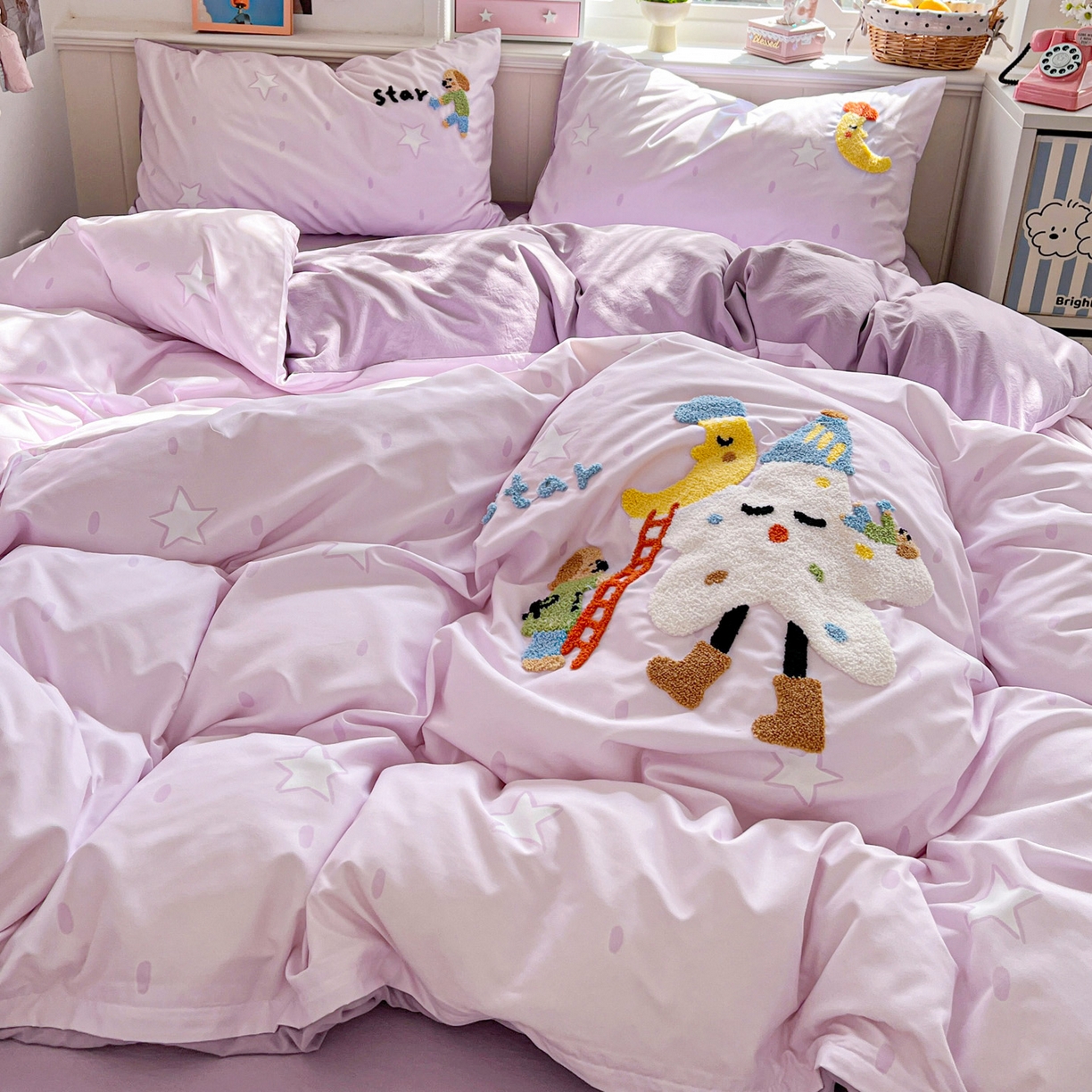 91家纺网 家纺一手货源 找家纺 （总）田子坊（原亨通） 2026春夏新款柔肤立体毛巾绣水洗棉四件套-系列一