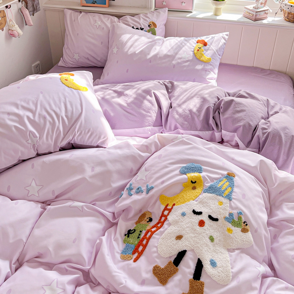 91家纺网 家纺一手货源 找家纺 （总）田子坊（原亨通） 2026春夏新款柔肤立体毛巾绣水洗棉四件套-系列一