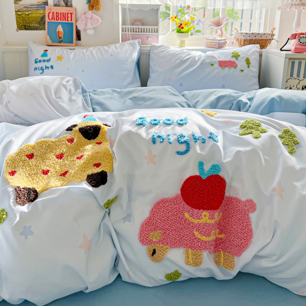 91家纺网 家纺一手货源 找家纺 （总）田子坊（原亨通） 2026春夏新款柔肤立体毛巾绣水洗棉四件套-系列一