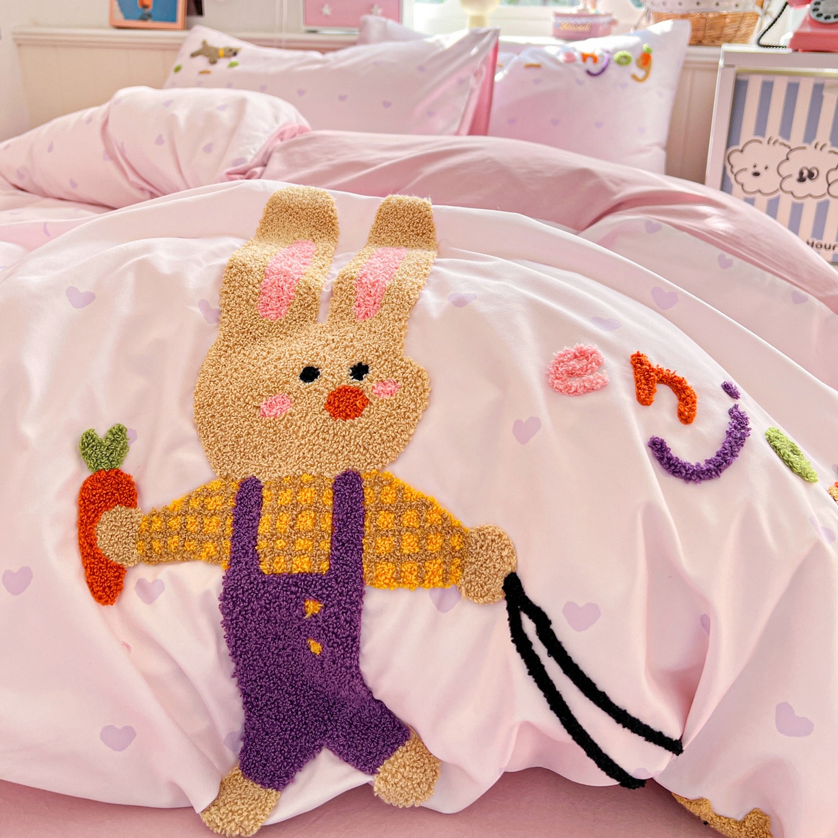 91家纺网 家纺一手货源 找家纺 （总）田子坊（原亨通） 2026春夏新款柔肤立体毛巾绣水洗棉四件套-系列一