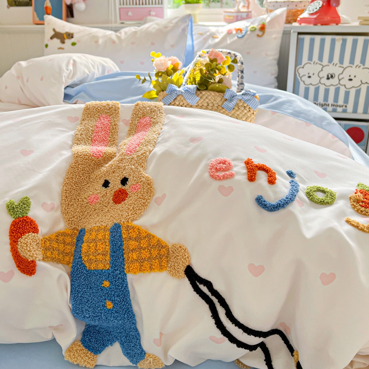 91家纺网 家纺一手货源 找家纺 （总）田子坊（原亨通） 2026春夏新款柔肤立体毛巾绣水洗棉四件套-系列一