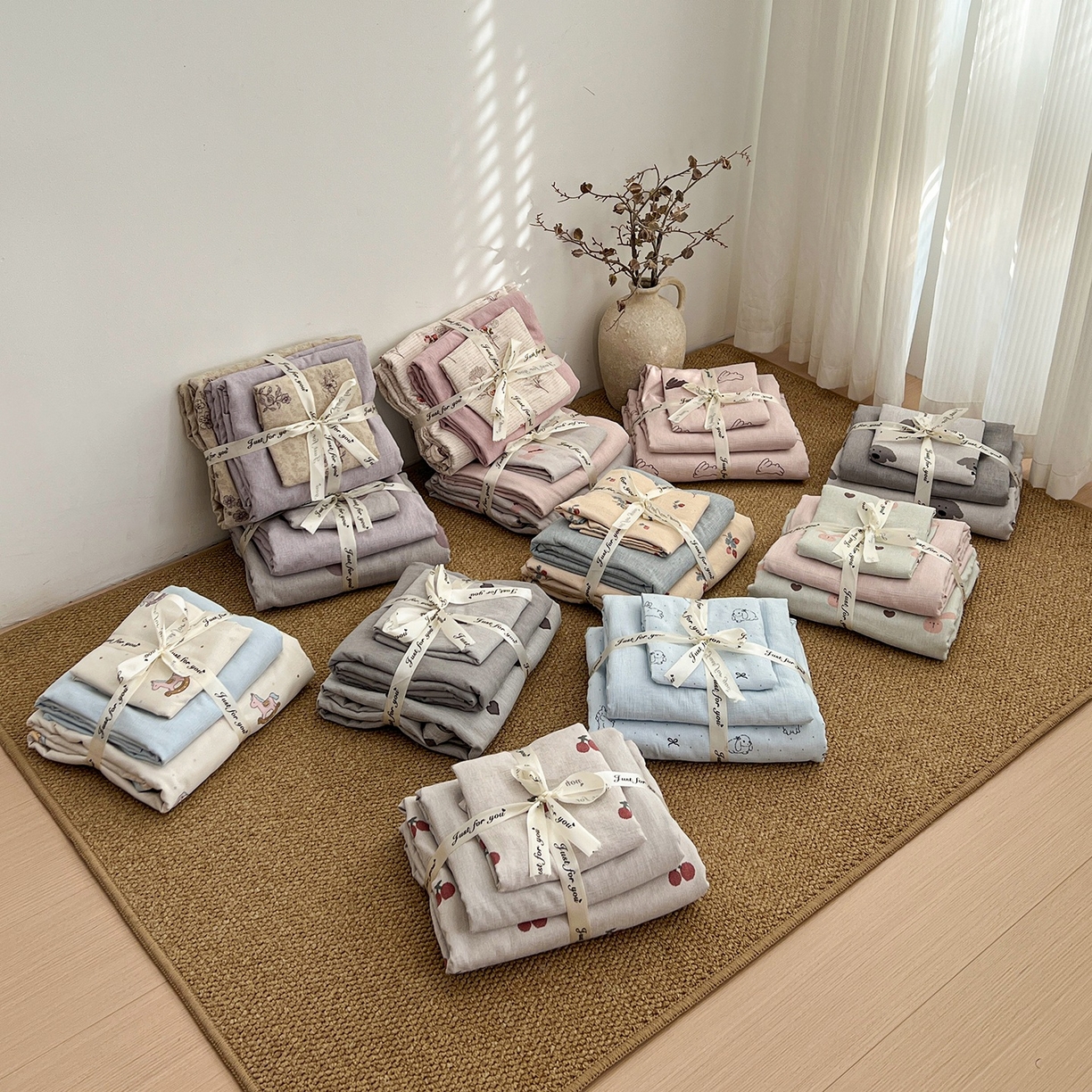 91家纺网 家纺一手货源 找家纺 （总）弗苓家纺 2026春季新款高克重加厚色织提花四件套