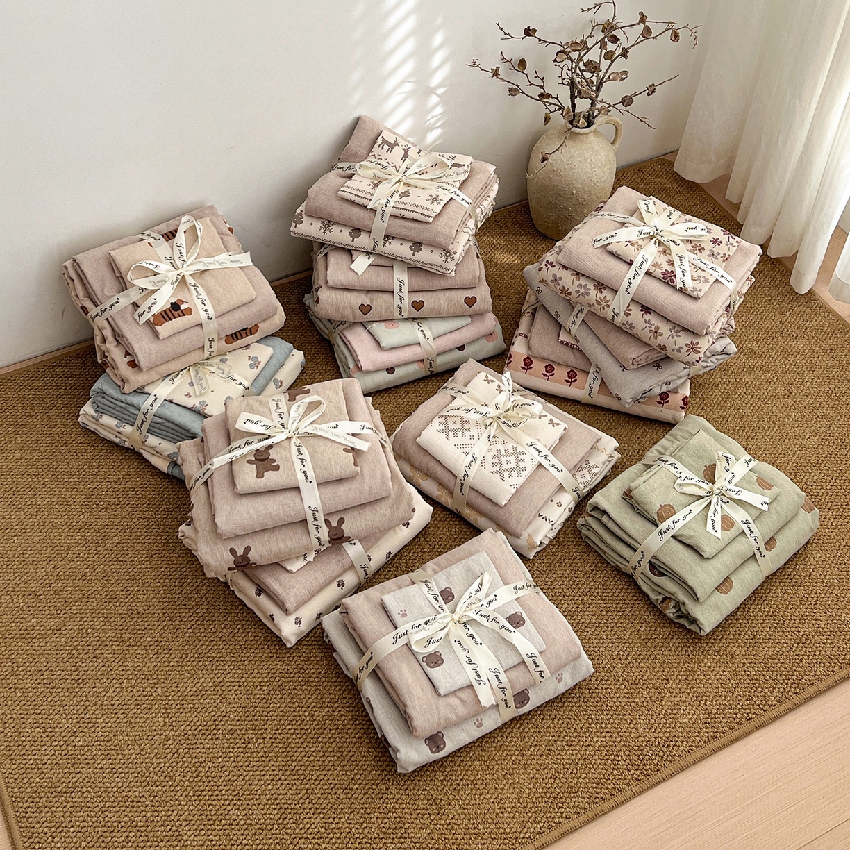 91家纺网 家纺一手货源 找家纺 （总）弗苓家纺 2026春季新款高克重加厚色织提花四件套