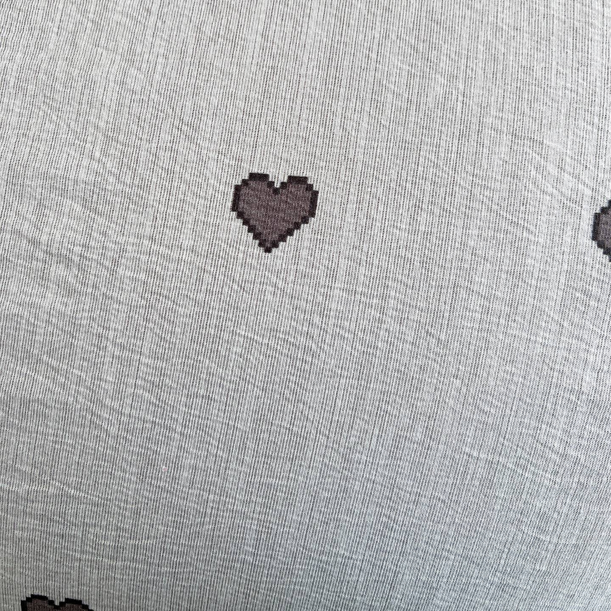 91家纺网 家纺一手货源 找家纺 弗苓家纺 2026春季新款高克重加厚色织提花四件套 爱心灰