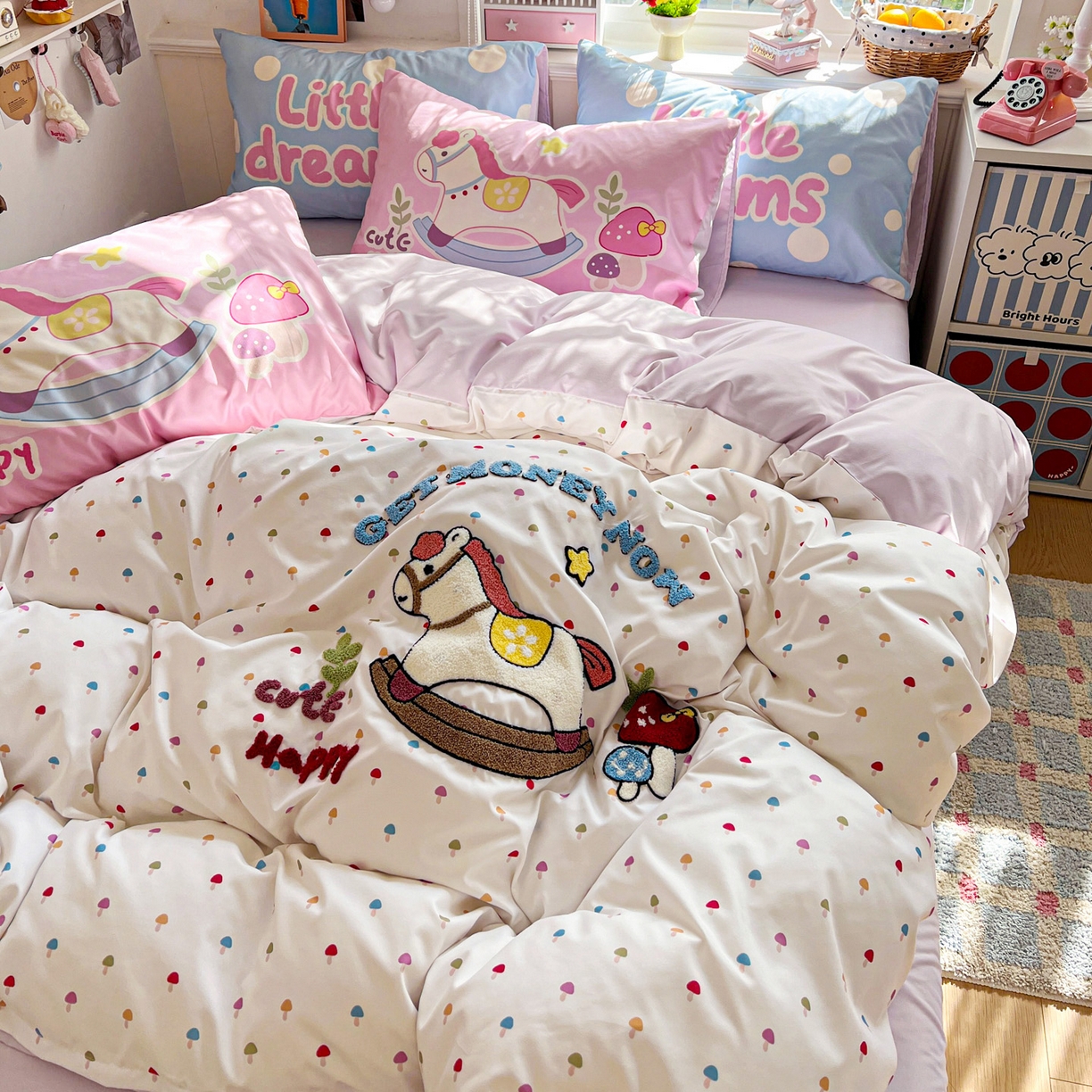 91家纺网 家纺一手货源 找家纺 （总）田子坊（原亨通） 2026春夏新款柔肤立体毛巾绣水洗棉四件套-系列二