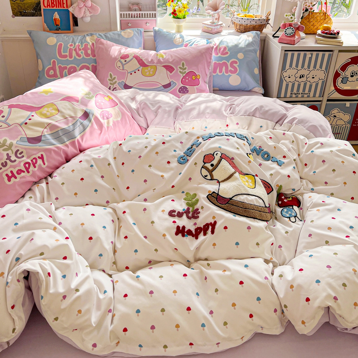 91家纺网 家纺一手货源 找家纺 （总）田子坊（原亨通） 2026春夏新款柔肤立体毛巾绣水洗棉四件套-系列二