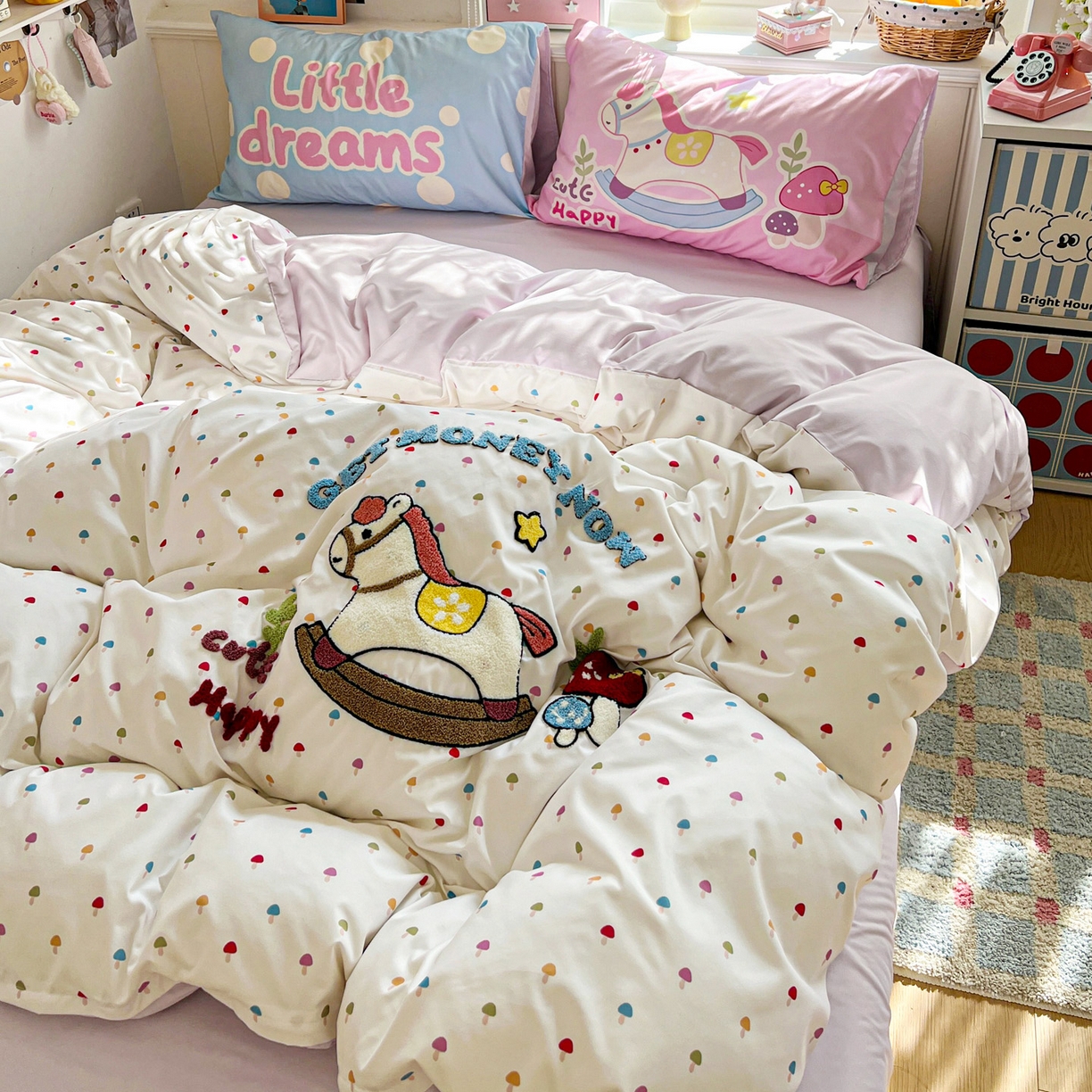 91家纺网 家纺一手货源 找家纺 （总）田子坊（原亨通） 2026春夏新款柔肤立体毛巾绣水洗棉四件套-系列二