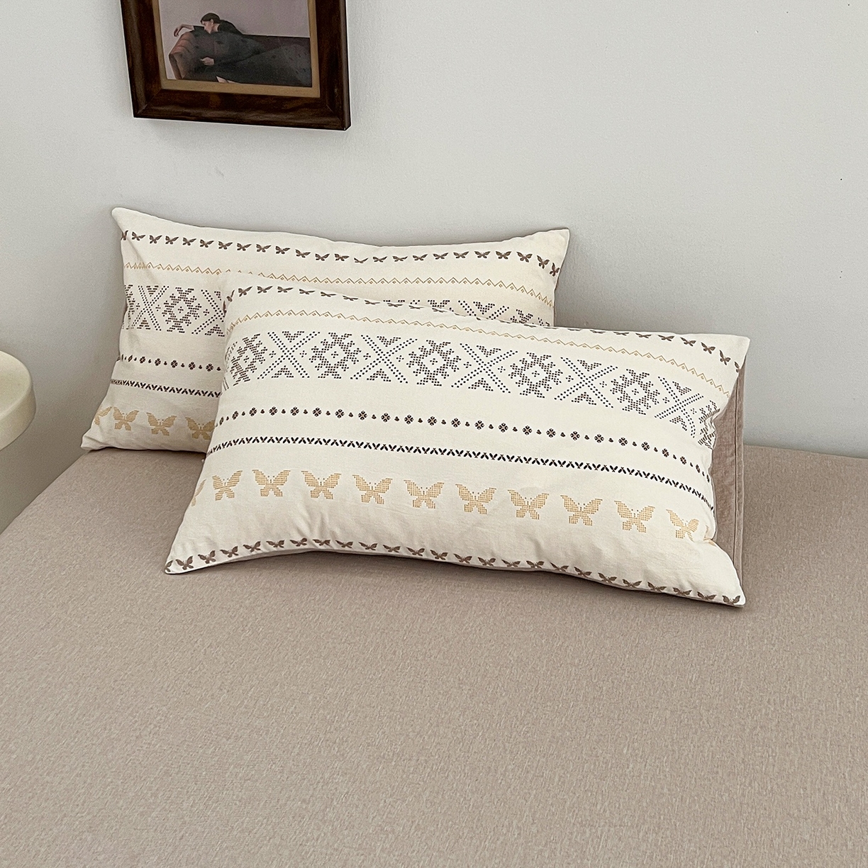 91家纺网 家纺一手货源 找家纺 弗苓家纺 2026春季新款高克重加厚色织提花四件套 北欧风情