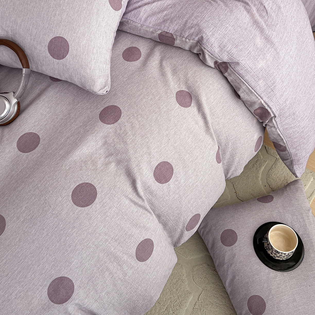 91家纺网 家纺一手货源 找家纺 弗苓家纺 2026春季新款高克重加厚色织提花四件套 波尔紫