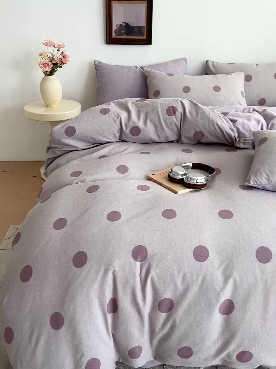 91家纺网 家纺一手货源 找家纺 弗苓家纺 2026春季新款高克重加厚色织提花四件套 波尔紫