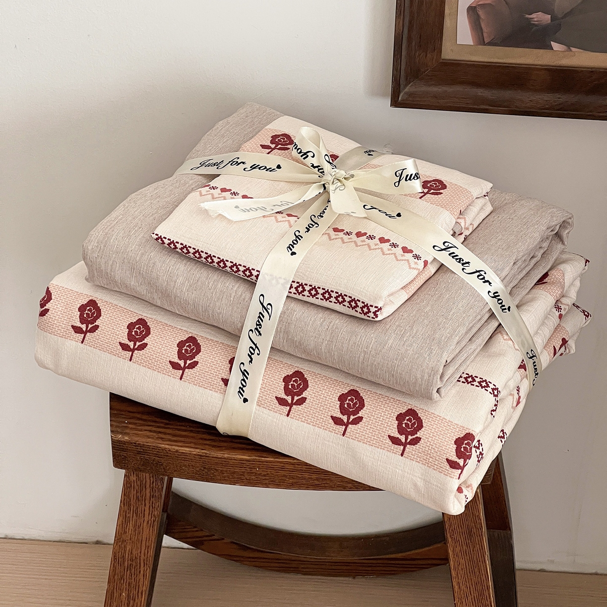 弗苓家纺 2026春季新款高克重加厚色织提花四件套 玛奇朵