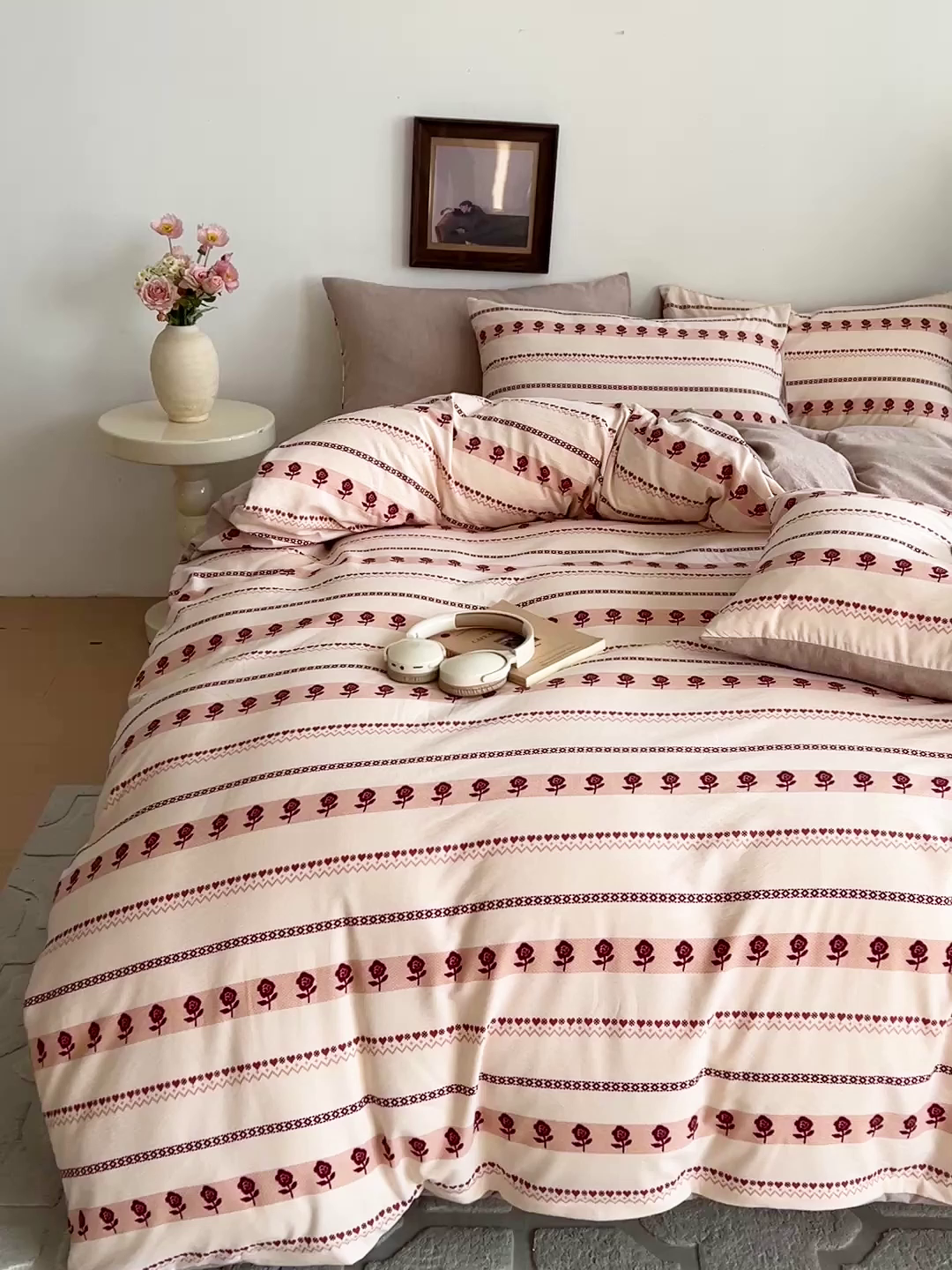 91家纺网 家纺一手货源 找家纺 弗苓家纺 2026春季新款高克重加厚色织提花四件套 玛奇朵