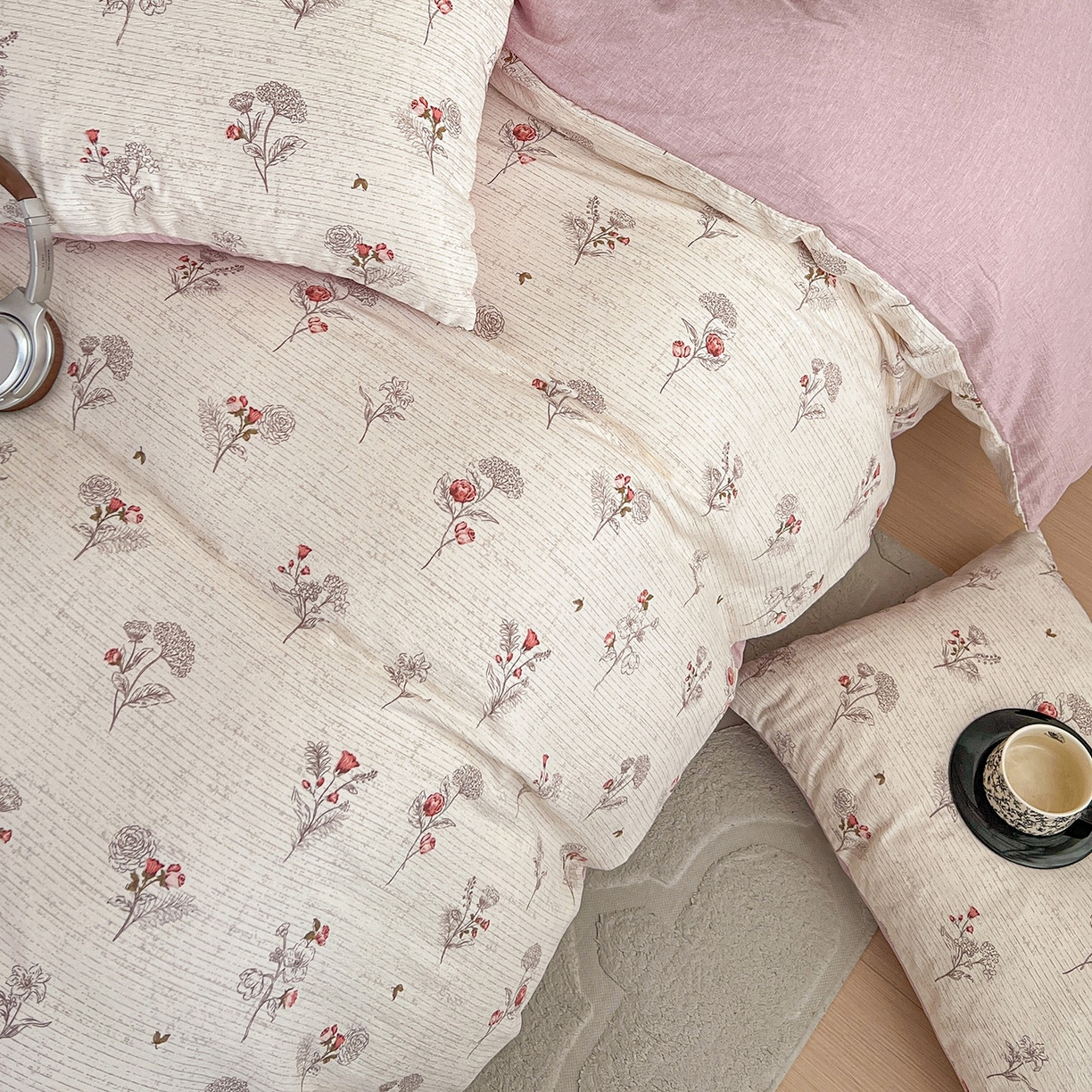 91家纺网 家纺一手货源 找家纺 弗苓家纺 2026春季新款高克重加厚色织提花四件套 美式玫瑰