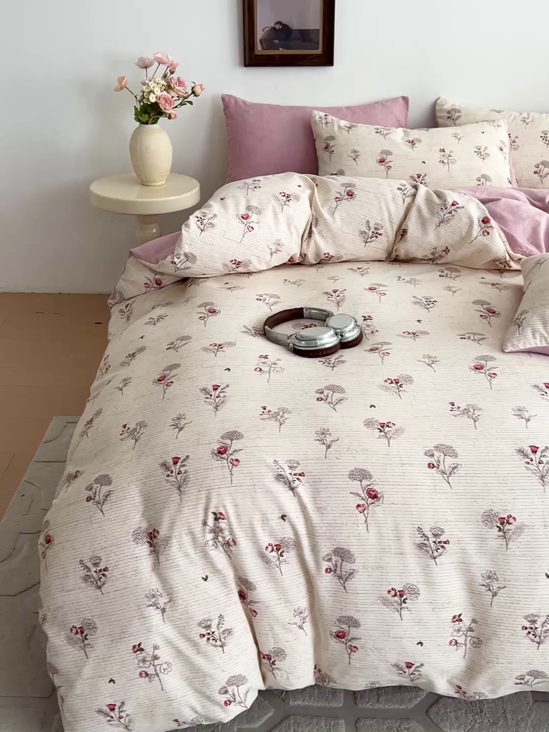 91家纺网 家纺一手货源 找家纺 弗苓家纺 2026春季新款高克重加厚色织提花四件套 美式玫瑰