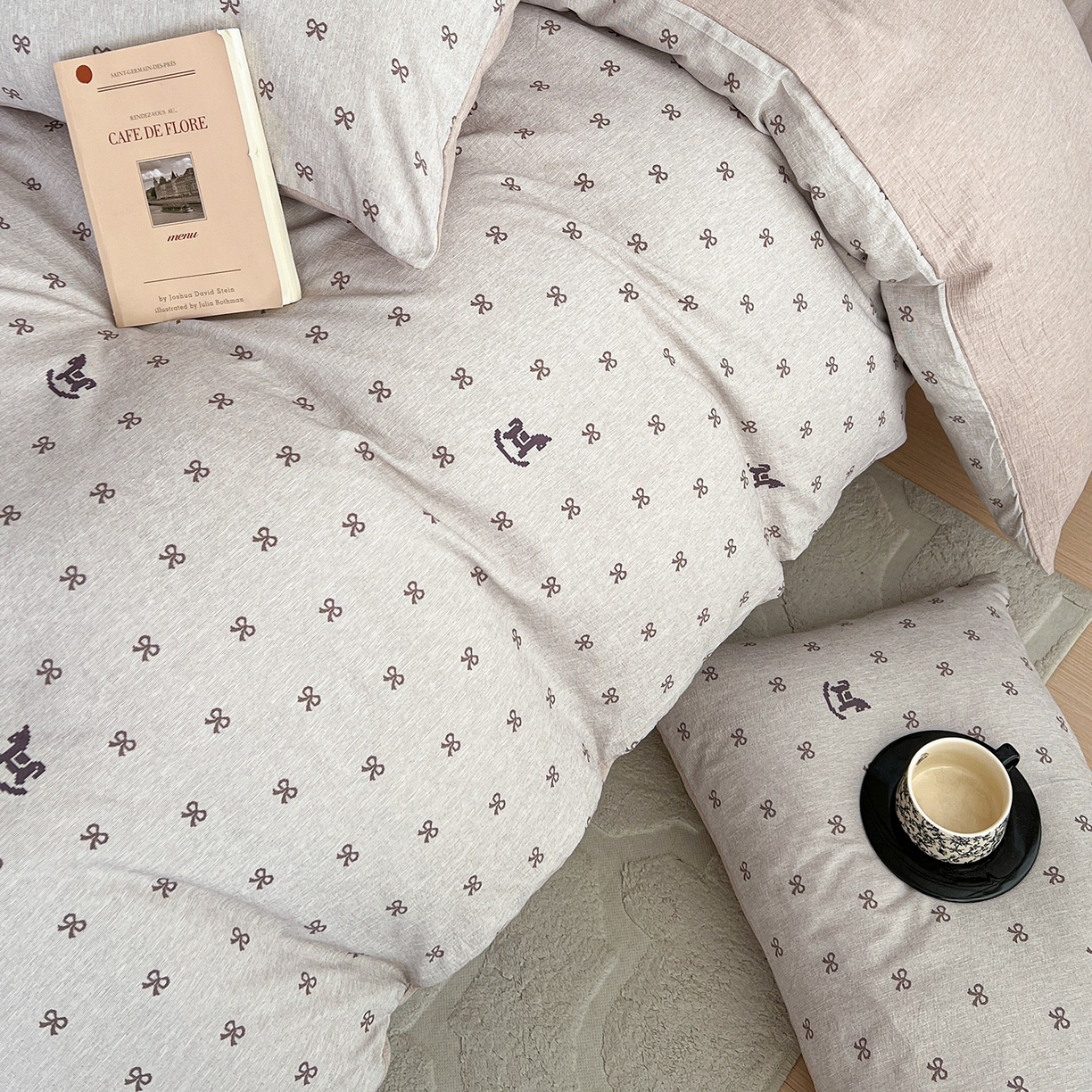 91家纺网 家纺一手货源 找家纺 弗苓家纺 2026春季新款高克重加厚色织提花四件套 幸运小马