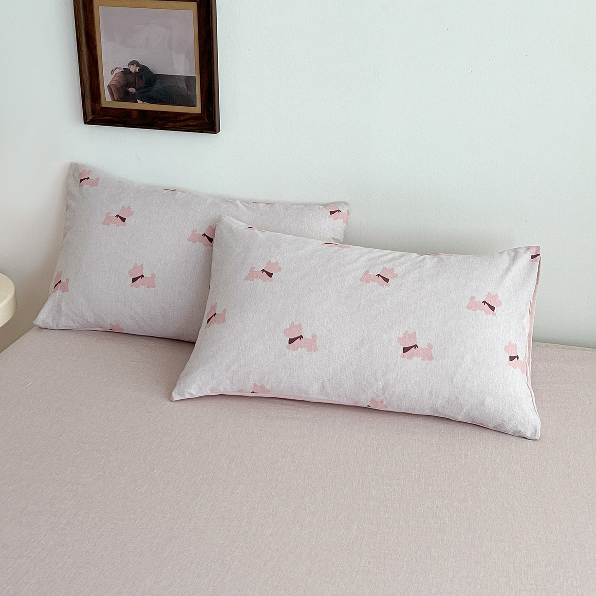 91家纺网 家纺一手货源 找家纺 弗苓家纺 2026春季新款高克重加厚色织提花四件套 雪纳瑞