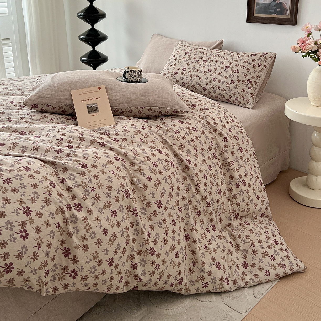 91家纺网 家纺一手货源 找家纺 弗苓家纺 2026春季新款高克重加厚色织提花四件套 云絮