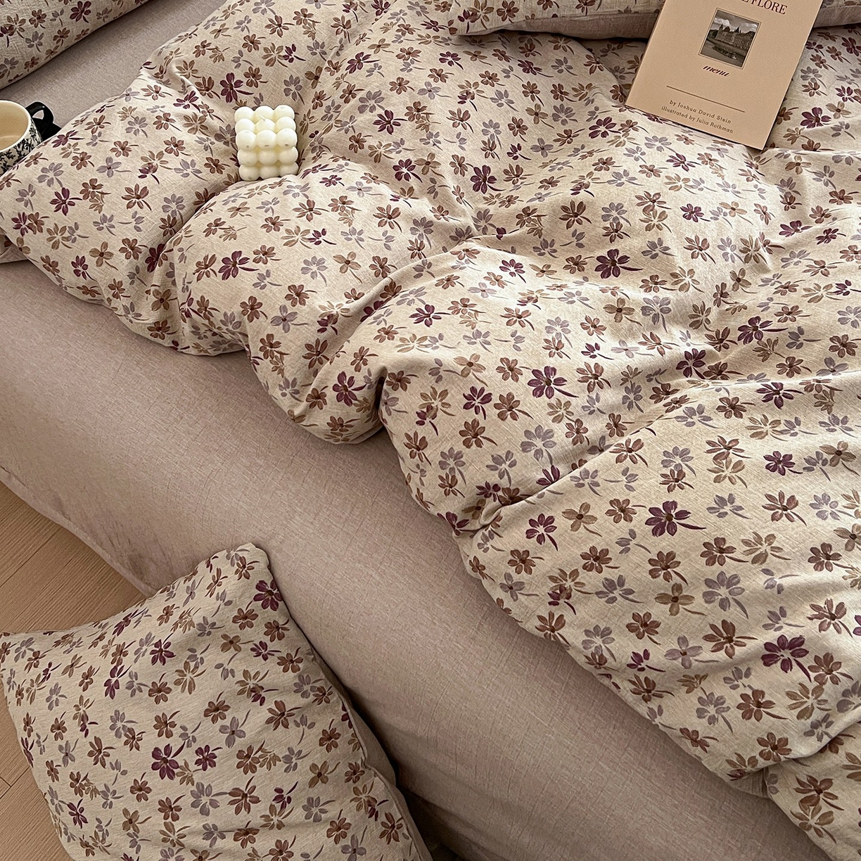 91家纺网 家纺一手货源 找家纺 弗苓家纺 2026春季新款高克重加厚色织提花四件套 云絮