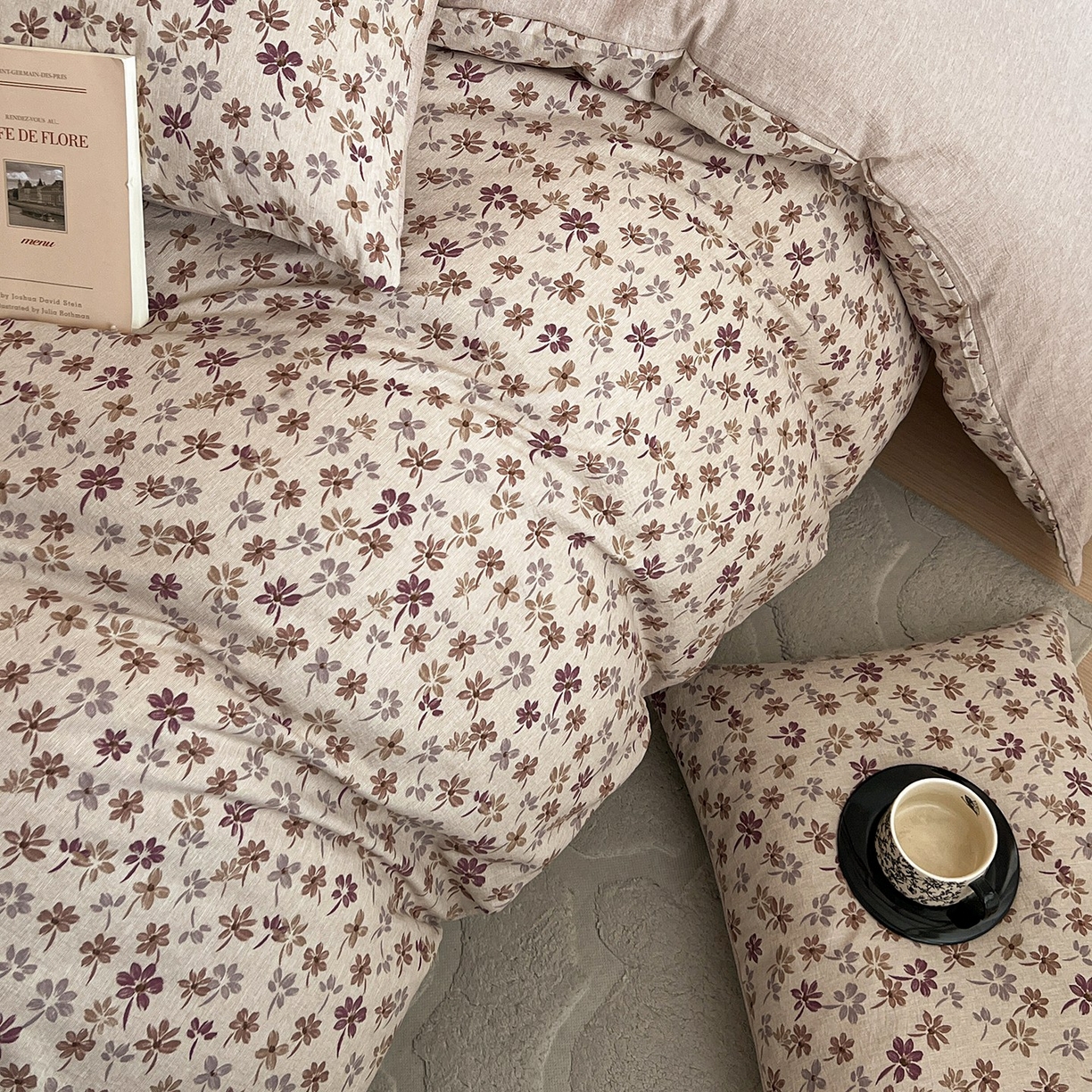 91家纺网 家纺一手货源 找家纺 弗苓家纺 2026春季新款高克重加厚色织提花四件套 云絮