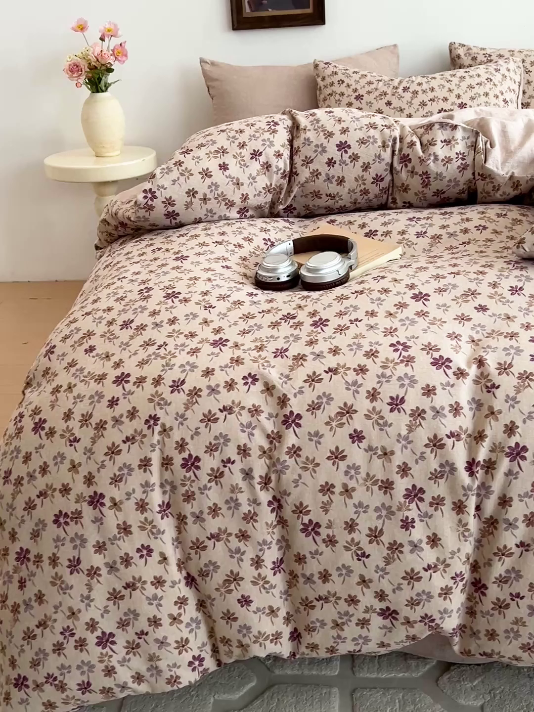 91家纺网 家纺一手货源 找家纺 弗苓家纺 2026春季新款高克重加厚色织提花四件套 云絮