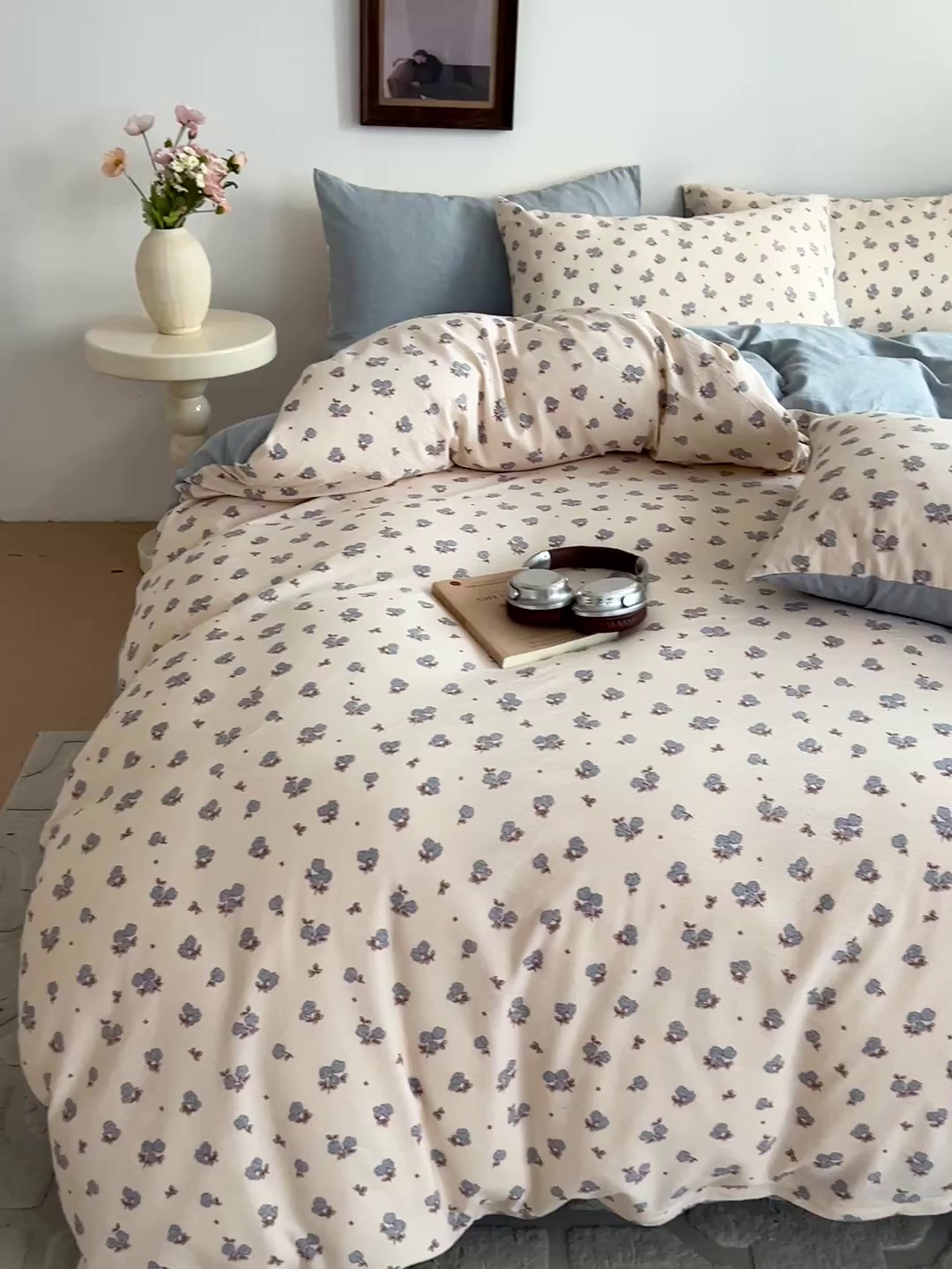 91家纺网 家纺一手货源 找家纺 弗苓家纺 2026春季新款高克重加厚色织提花四件套 芝樱