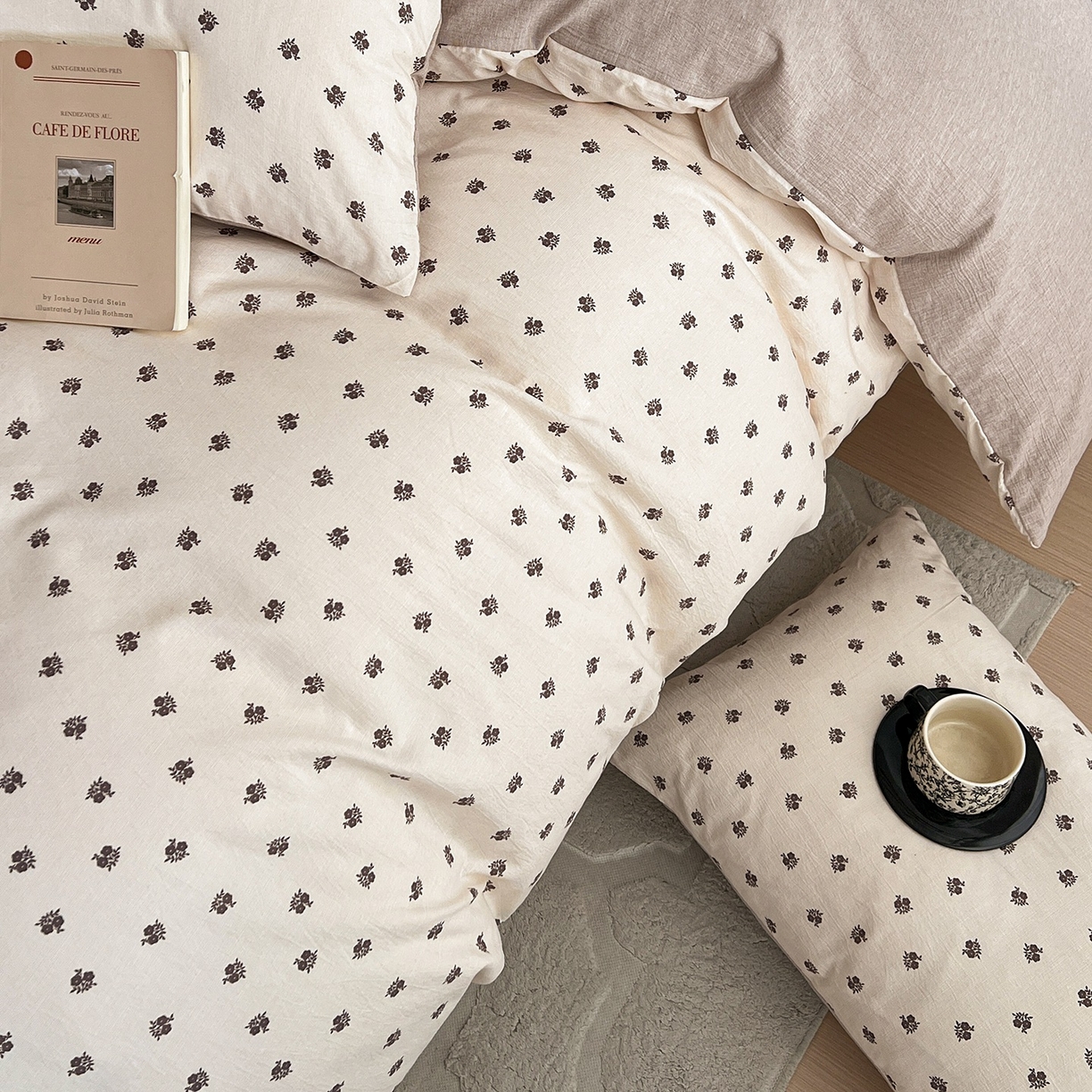 91家纺网 家纺一手货源 找家纺 弗苓家纺 2026春季新款高克重加厚色织提花四件套 知野