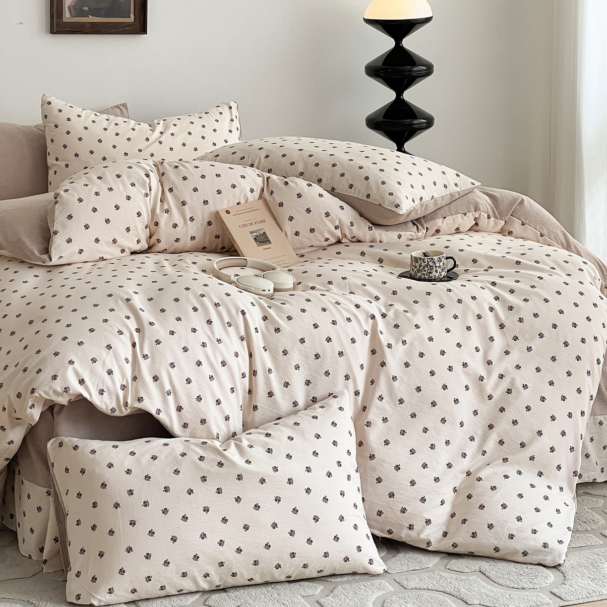 91家纺网 家纺一手货源 找家纺 弗苓家纺 2026春季新款高克重加厚色织提花四件套 知野