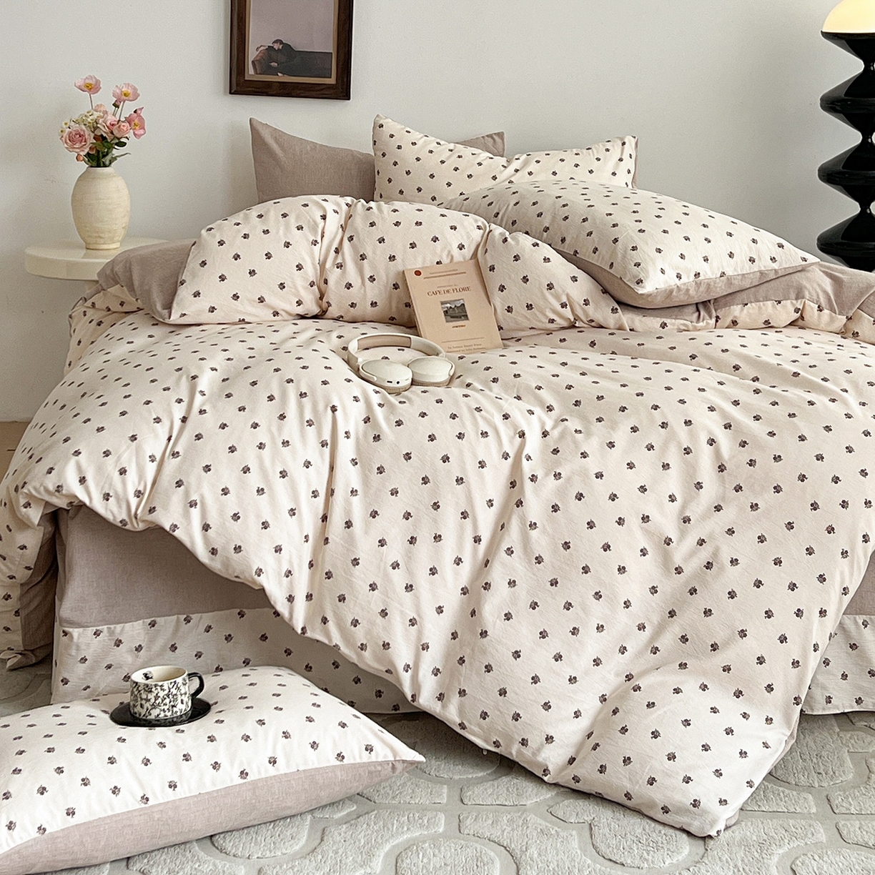 91家纺网 家纺一手货源 找家纺 弗苓家纺 2026春季新款高克重加厚色织提花四件套 知野