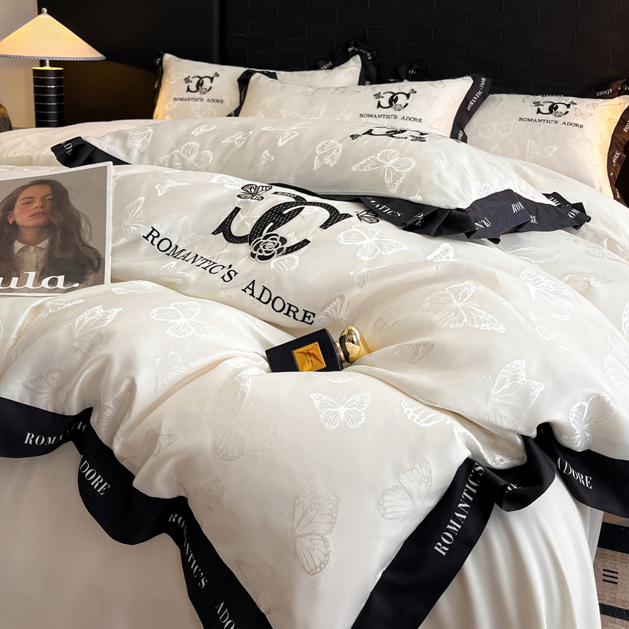 91家纺网 家纺一手货源 找家纺 （总）宇航家纺 2026新款专版厚织亮丝提花水洗真丝四件套梦蝶系列