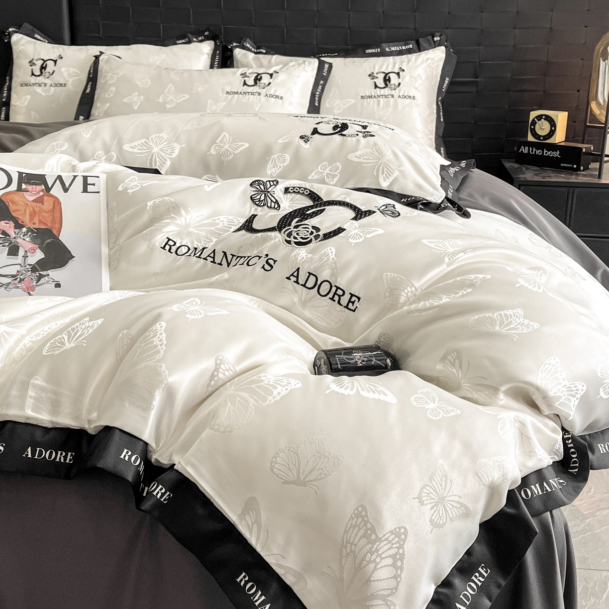 91家纺网 家纺一手货源 找家纺 （总）宇航家纺 2026新款专版厚织亮丝提花水洗真丝四件套梦蝶系列