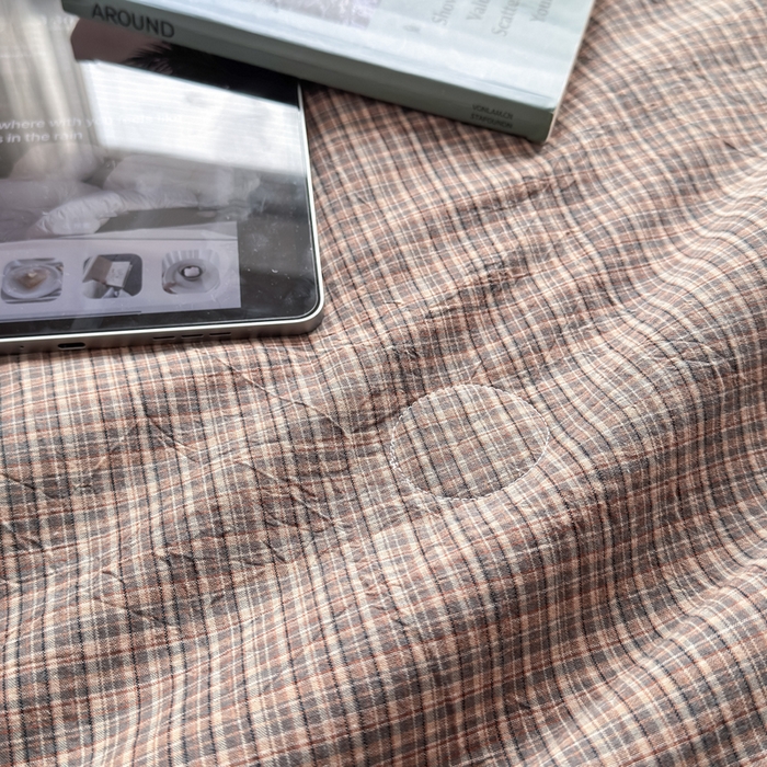 91家纺网 家纺一手货源 找家纺 橙子家居 2026新款全棉纯棉色织水洗棉棉花床盖四件套 安哥拉-咖