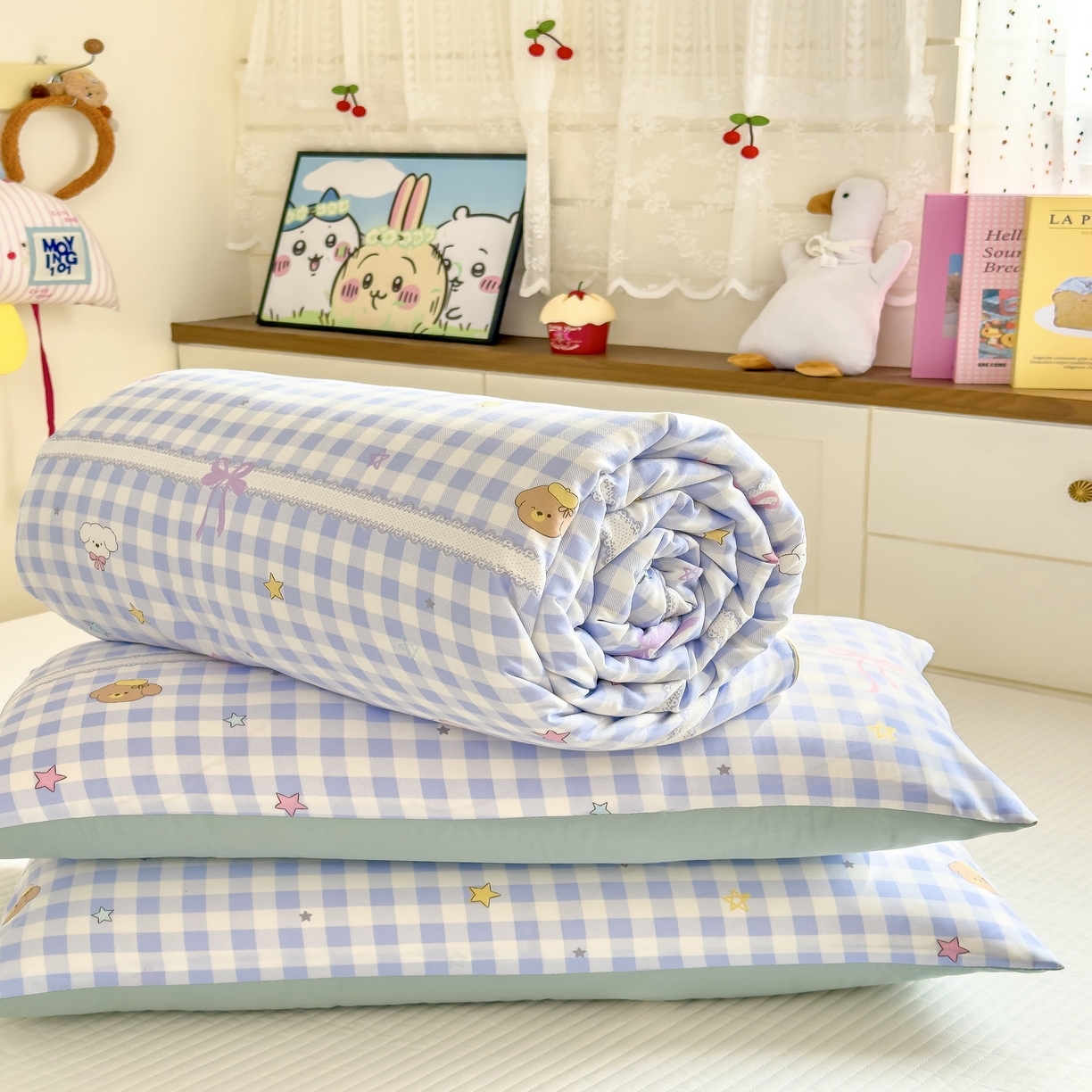 91家纺网 家纺一手货源 找家纺 （总）金蕊阁 2025新款A类水洗双层纱夏被大豆夏被夏凉被空调被