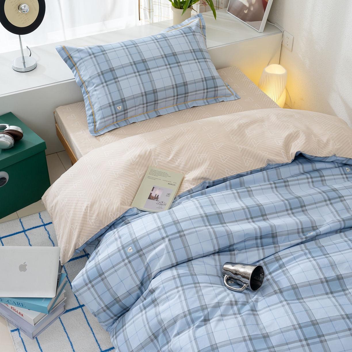 91家纺网 家纺一手货源 找家纺 良佐生活 2026新款A类铂金精梳全棉学生三件套 贝里斯