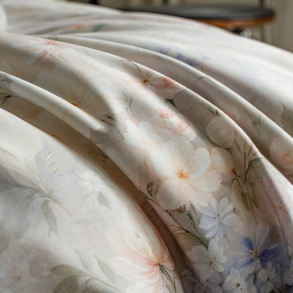 91家纺网 家纺一手货源 找家纺 莱豫家纺 2026新款长绒棉纯棉阿克苏数码印花四件套 白云山茶