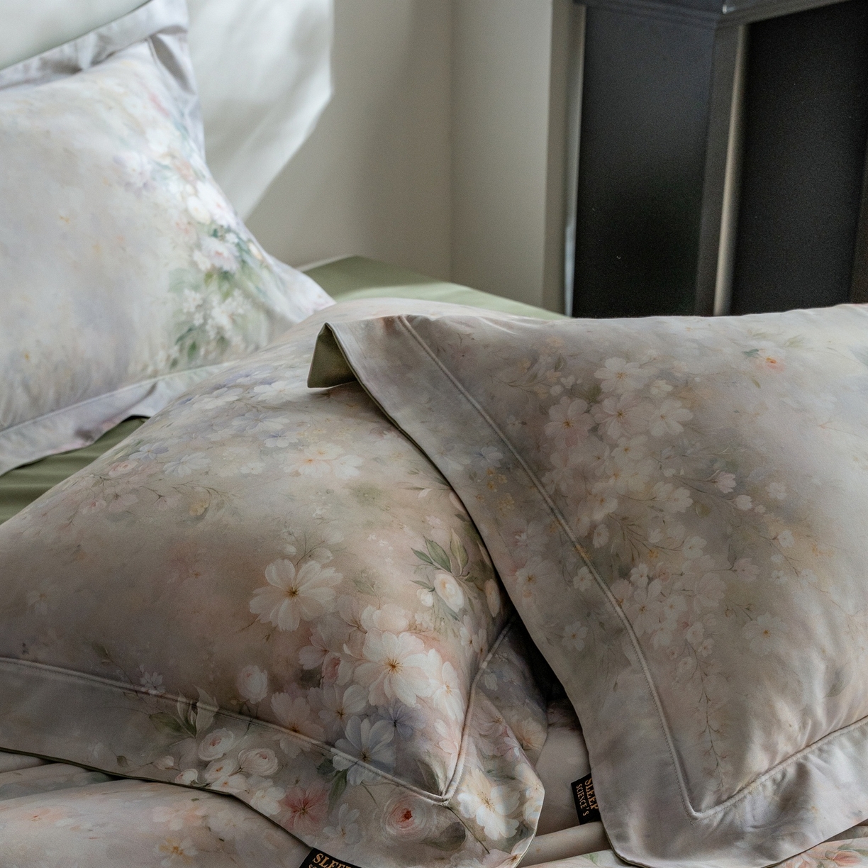 91家纺网 家纺一手货源 找家纺 莱豫家纺 2026新款长绒棉纯棉阿克苏数码印花四件套 白云山茶