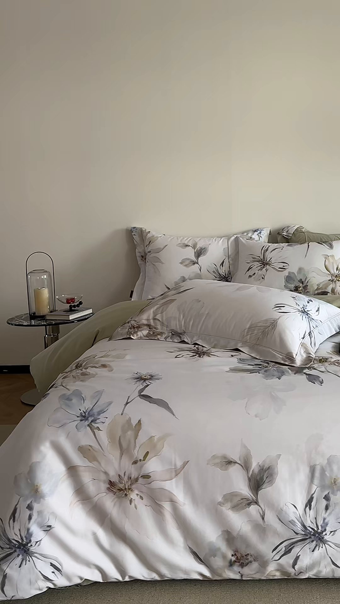 91家纺网 家纺一手货源 找家纺 莱豫家纺 2026新款长绒棉纯棉阿克苏数码印花四件套 花漾千朵