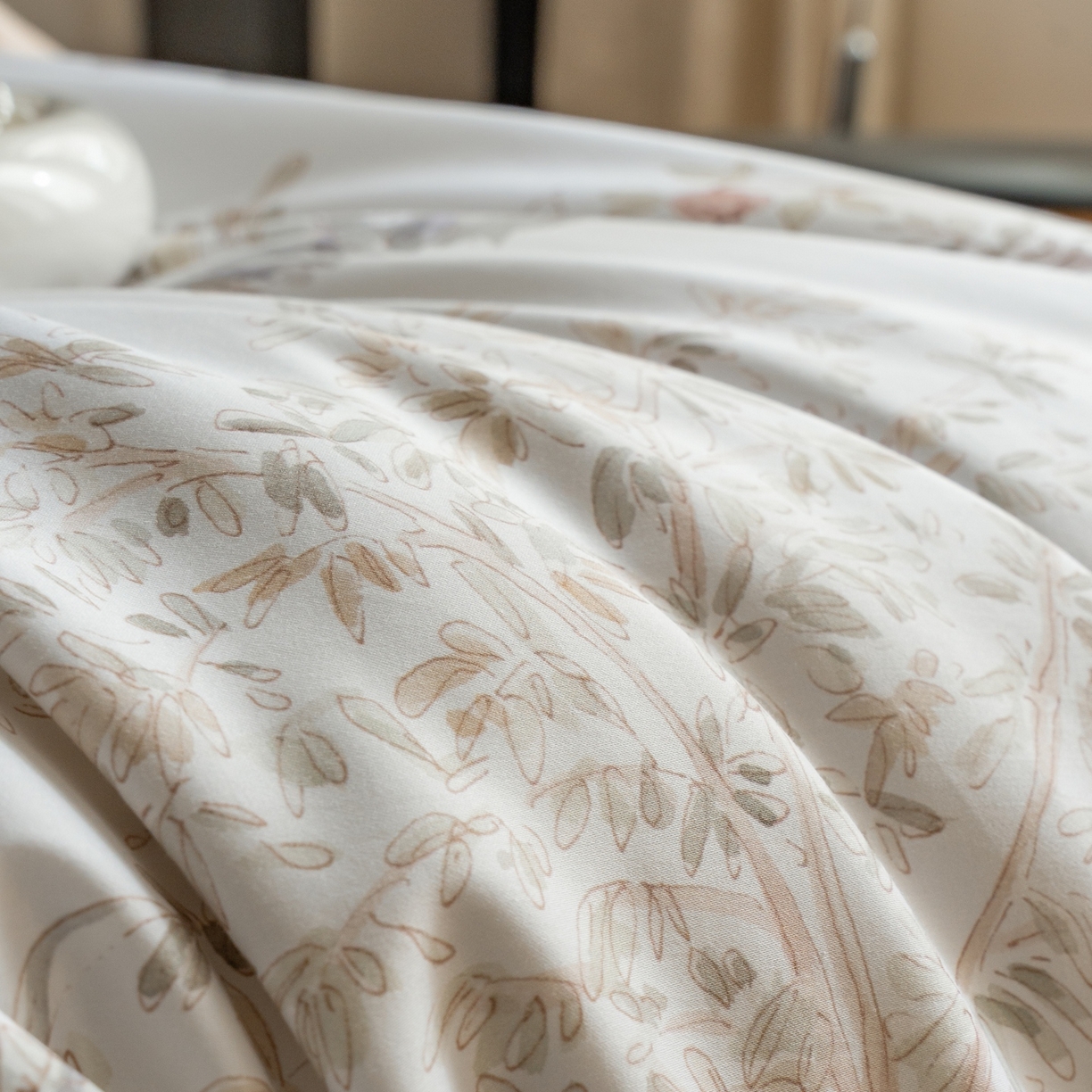 91家纺网 家纺一手货源 找家纺 莱豫家纺 2026新款长绒棉纯棉阿克苏数码印花四件套 森间序