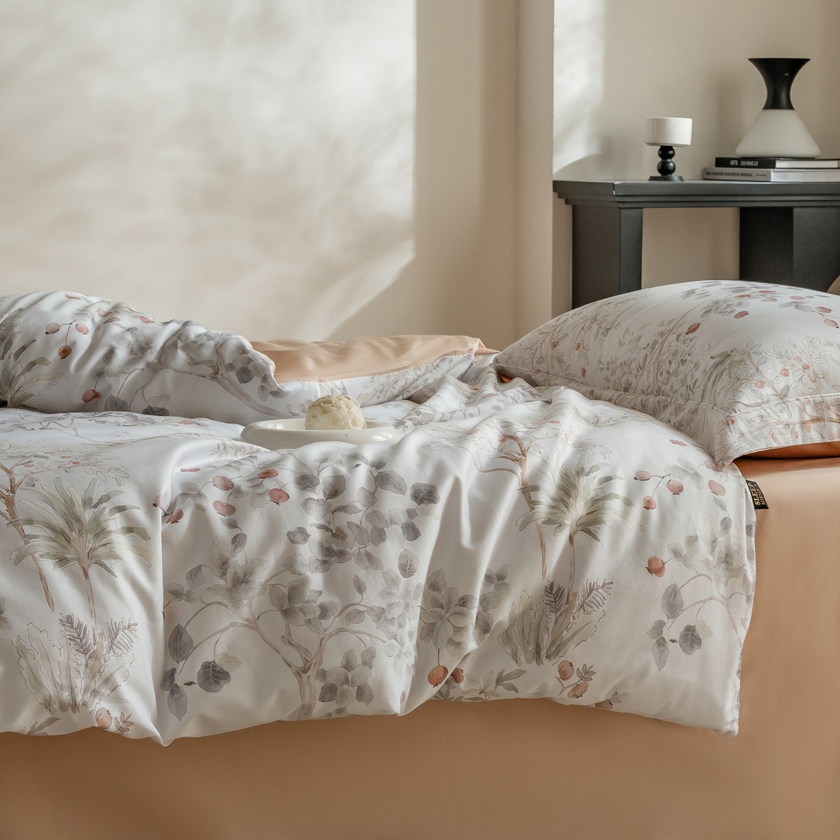 91家纺网 家纺一手货源 找家纺 莱豫家纺 2026新款长绒棉纯棉阿克苏数码印花四件套 森间序