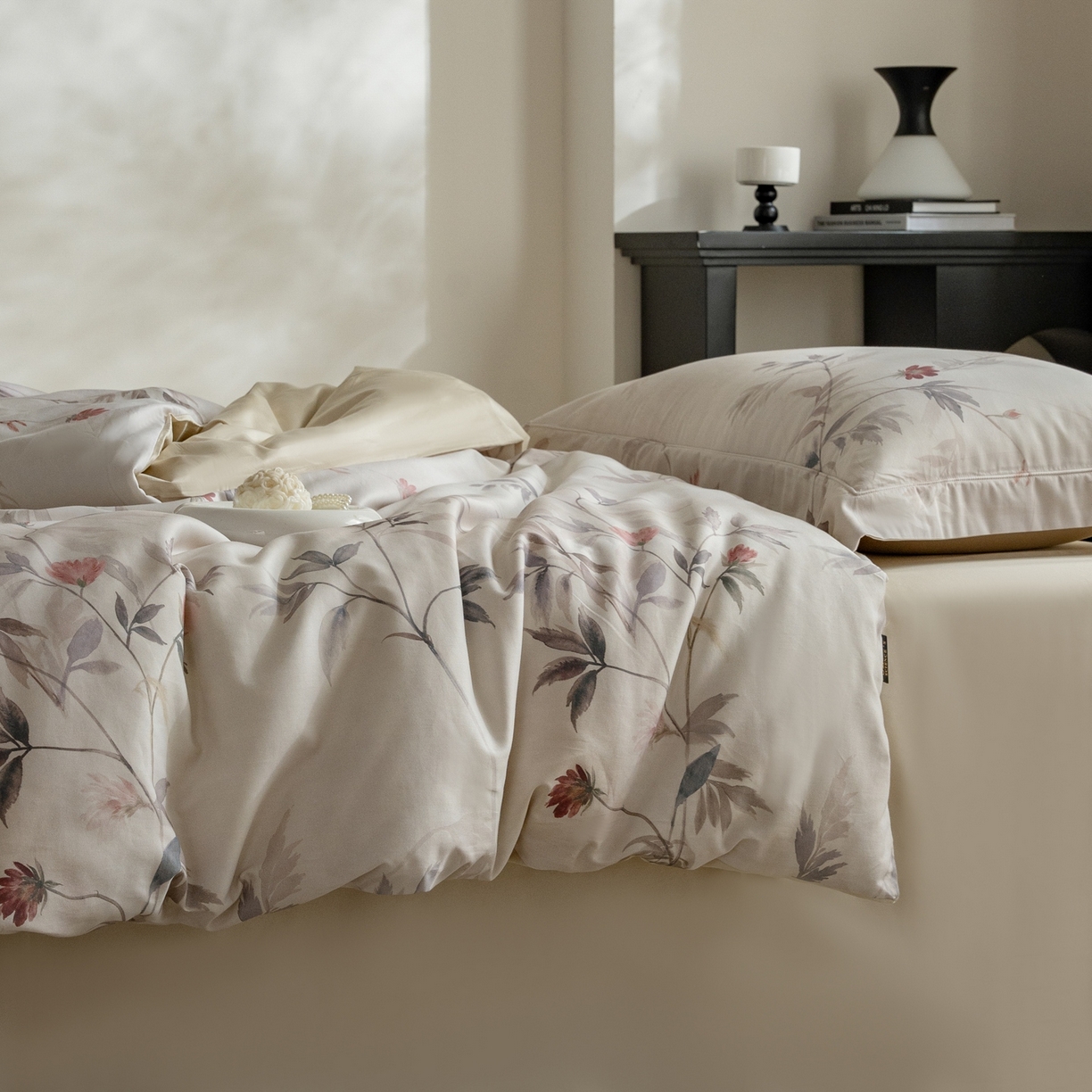 91家纺网 家纺一手货源 找家纺 莱豫家纺 2026新款长绒棉纯棉阿克苏数码印花四件套 棠宋