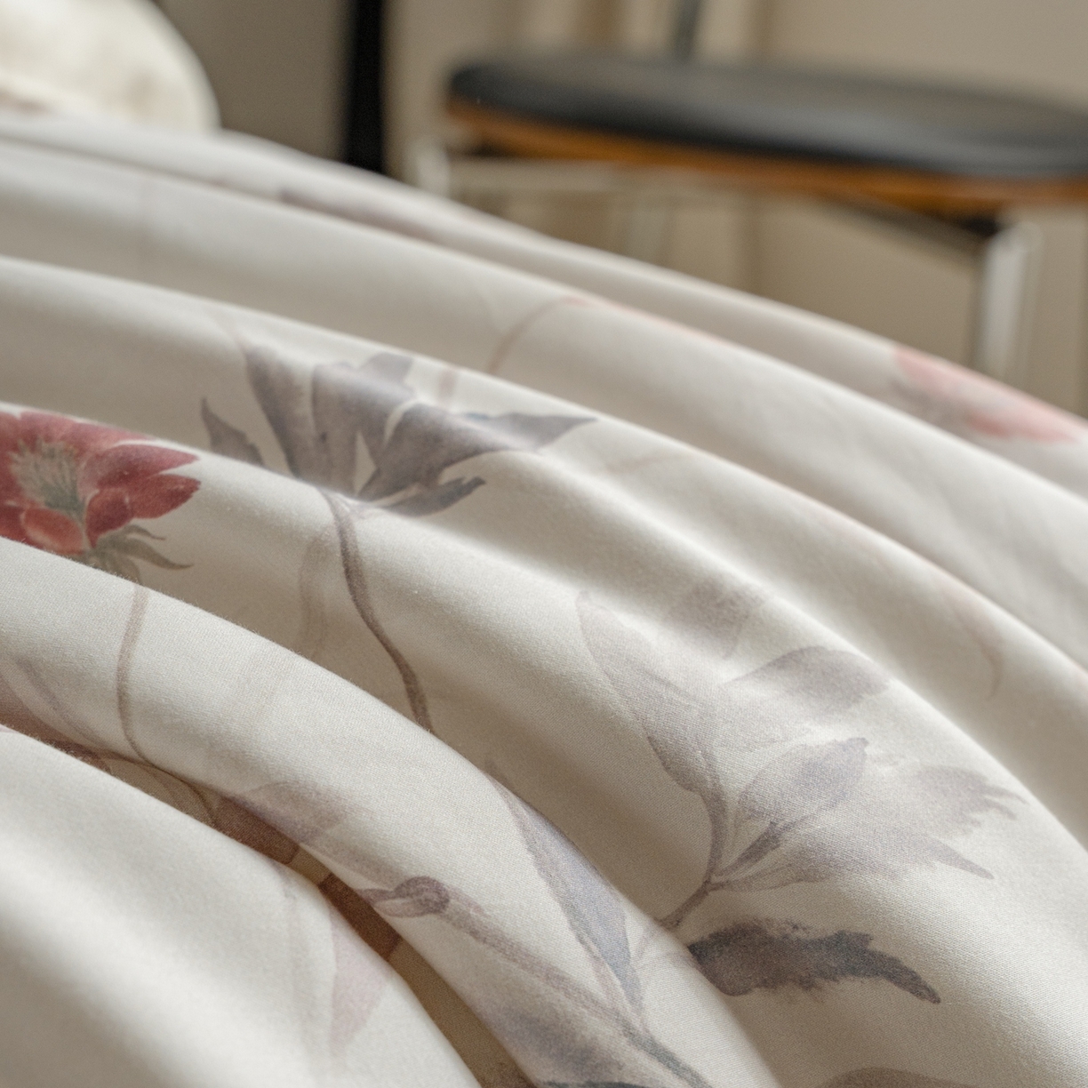 91家纺网 家纺一手货源 找家纺 莱豫家纺 2026新款长绒棉纯棉阿克苏数码印花四件套 棠宋