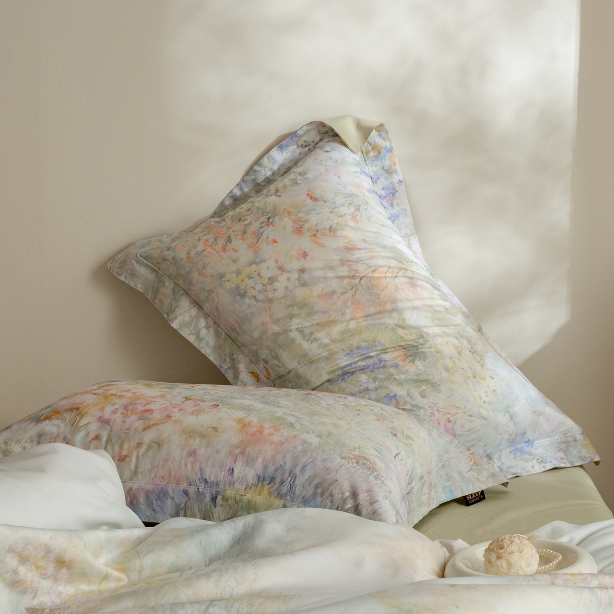 91家纺网 家纺一手货源 找家纺 莱豫家纺 2026新款长绒棉纯棉阿克苏数码印花四件套 微澜